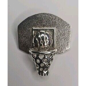 Silver 925 Basketball Brooch Pin